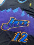 NBA 12 Stockton Utah Jazz Maillot Retro noir brodé